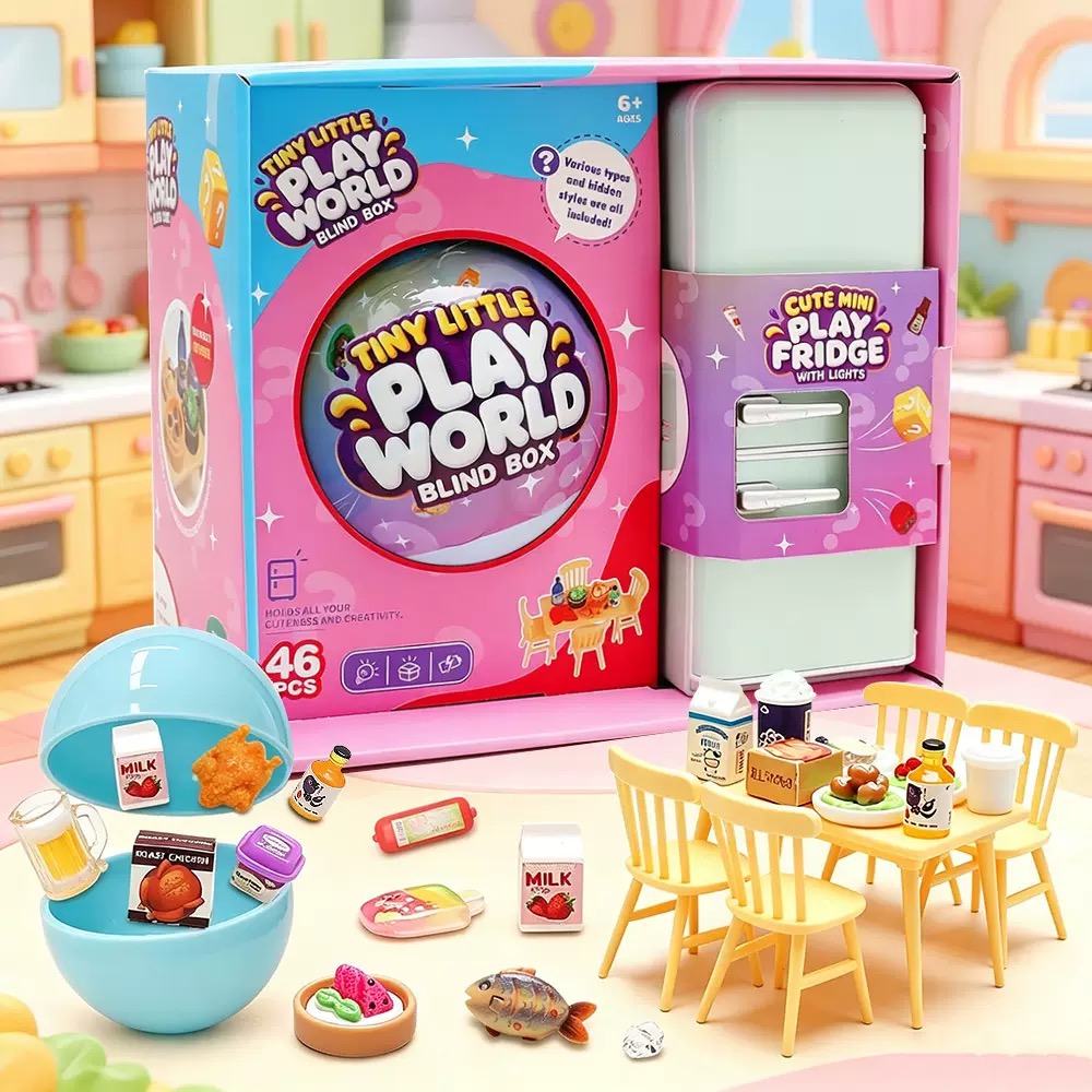 Party Games Mini - Ensemble de jouets mini-réfrigérateur 4 couleurs
