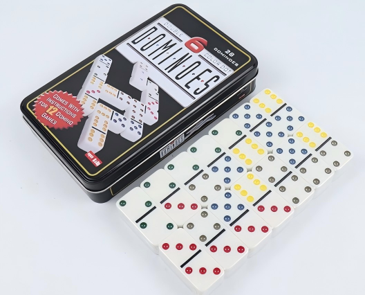 Party Games Box - Jeu de dominos Double Six élégant